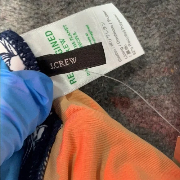 NWT J. Crew Hipster Curved Waist Cheeky Bikini Bottoms In Magnolia Floral Navy - Picture 4 of 5